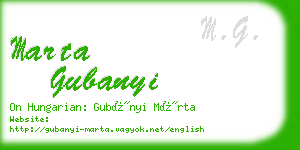 marta gubanyi business card